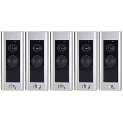 5x Ring Wired Doorbell Plus Smart Wi-Fi Video Doorbell - Satin Nickel