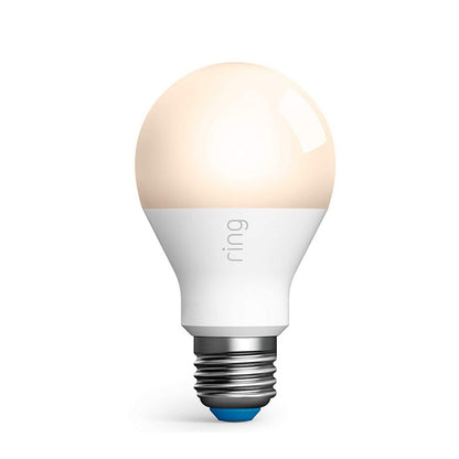 2x Ring A19 Smart LED Light Bulb Dimmable Neutral White 800 Brightness Lumens + Wired Doorbell Plus Smart Wi-Fi Video Doorbell - Satin Nickel