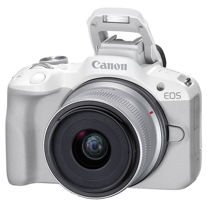 Canon EOS R50 Mirrorless Camera with 18-45mm Lens (White)
