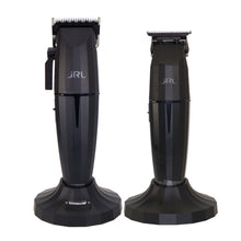 JRL ONYX Professional Cordless Hair Clipper - Black (Dual Voltage) FF 2020C-B with Hair Trimmer - Black (Dual Voltage) FF 2020T-B