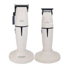 JRL GHOST Professional Cordless Hair Clipper - White (Dual Voltage) 2020C-B-W with Hair Trimmer - White (Dual Voltage) 2020T-B-W