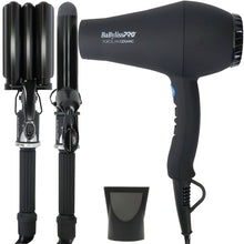 BaByliss Pro Porcelain Ceramic Gift Box (Dryer, Waver, Curling Iron) BPPP7 with Nano Titanium 1" Prima & 3/4" Mini Prima Styling Irons Combo BNTPPRB75