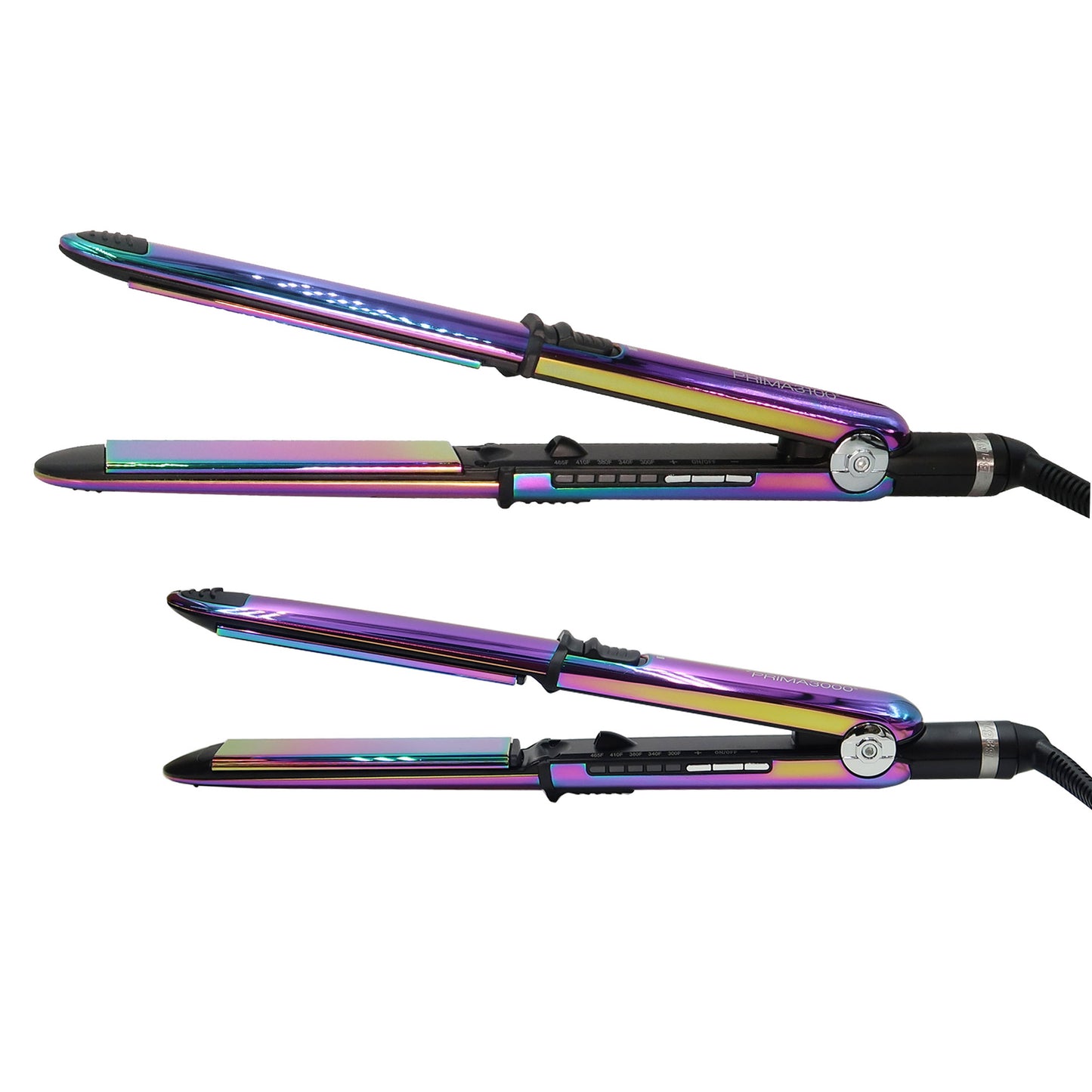BaByliss Pro Nano Titanium Limited Edition 1" Iridescent Prima Stainless Steel & 3/4" Mini Prima Styling Irons Combo BNTPPRB75 with Ergo-Grip Detangler Brush
