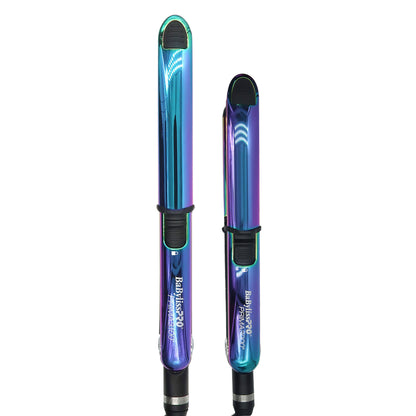 BaByliss Pro Nano Titanium Limited Edition 1" Iridescent Prima Stainless Steel & 3/4" Mini Prima Styling Irons Combo BNTPPRB75 with Ergo-Grip Detangler Brush
