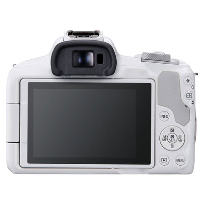 Canon EOS R50 Mirrorless Camera with 18-45mm Lens (White) + RF 75-300mm f/4-5.6 Lens (Canon RF) Bundle