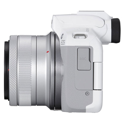 Canon EOS R50 Mirrorless Camera with 18-45mm Lens (White) + RF 75-300mm f/4-5.6 Lens (Canon RF) Bundle