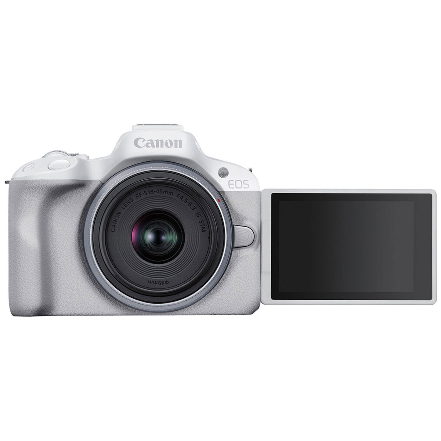 Canon EOS R50 Mirrorless Camera with 18-45mm Lens (White) and SanDisk 64GB Ultra SDXC UHS I Memory Card + Case