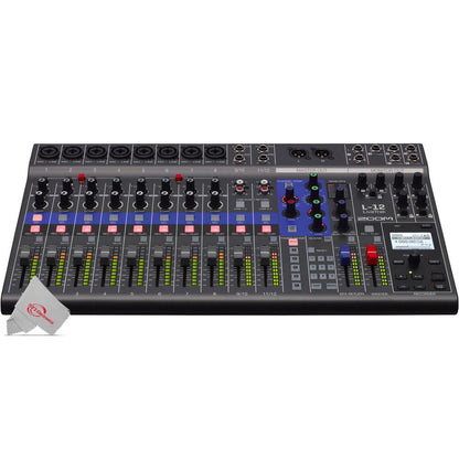 Zoom LiveTrak L-12 - 12-Channel Digital Mixer & Multitrack Recorder with Luxe Keyboard & Gear Bag