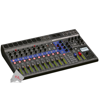 Zoom LiveTrak L-12 - 12-Channel Digital Mixer & Multitrack Recorder Pro Audio Package