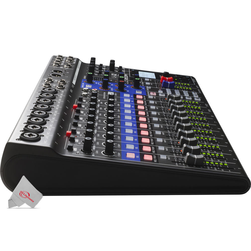 Zoom LiveTrak L-12 - 12-Channel Digital Mixer & Multitrack Recorder Pro Audio Package