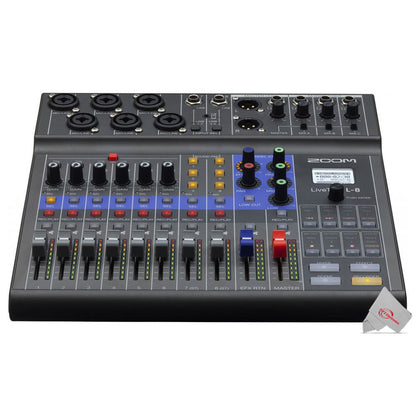 Zoom LiveTrak L-8 Portable Podcast 8-Track Digital Mixer & Multitrack Recorder Pro Audio Package