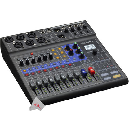 Zoom LiveTrak L-8 Portable Podcast 8-Track Digital Mixer & Multitrack Recorder Pro Audio Package