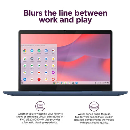 Lenovo IdeaPad Slim 3 Chromebook 14" Full HD Laptop - MediaTek Kompanio 520 - 4GB Memory - 64GB eMMC (Abyss Blue)