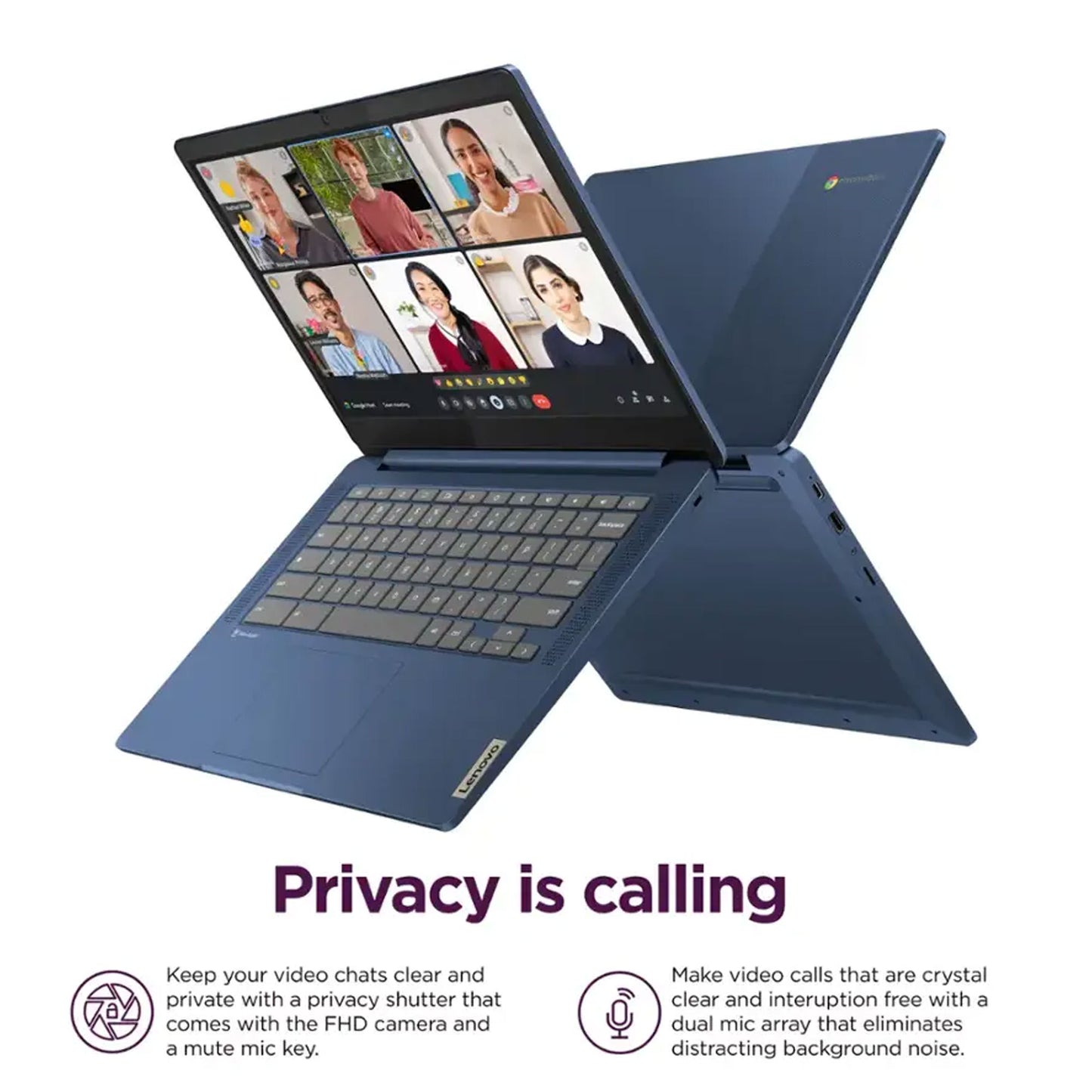 Lenovo IdeaPad Slim 3 Chromebook 14" Full HD Laptop - MediaTek Kompanio 520 - 4GB Memory - 64GB eMMC (Abyss Blue)