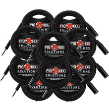 10x Pig Hog 1/4" TRS to XLR Balance Adaptor Cable, 15 Feet PX-TMXM15