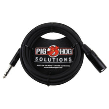 6x Pig Hog 1/4" TRS to XLR Balance Adaptor Cable, 15 Feet PX-TMXM15