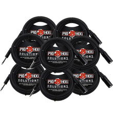 8x Pig Hog 1/4" TRS to XLR Balance Adaptor Cable, 15 Feet PX-TMXM15