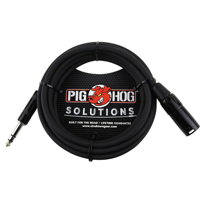 8x Pig Hog 1/4" TRS to XLR Balance Adaptor Cable, 15 Feet PX-TMXM15