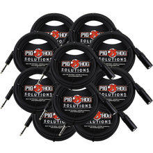 10x Pig Hog 1/4" TRS to XLR Balance Adaptor Cable, 25 Feet PX-TMXM25