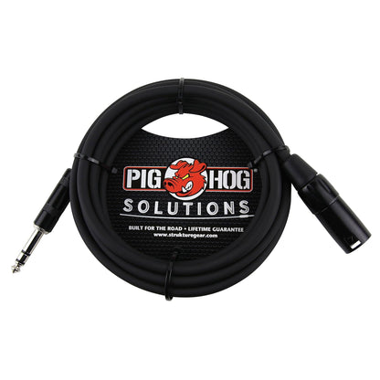 10x Pig Hog 1/4" TRS to XLR Balance Adaptor Cable, 25 Feet PX-TMXM25