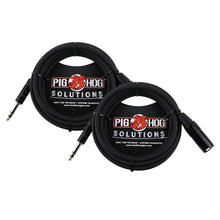2x Pig Hog 1/4" TRS to XLR Balance Adaptor Cable, 25 Feet PX-TMXM25