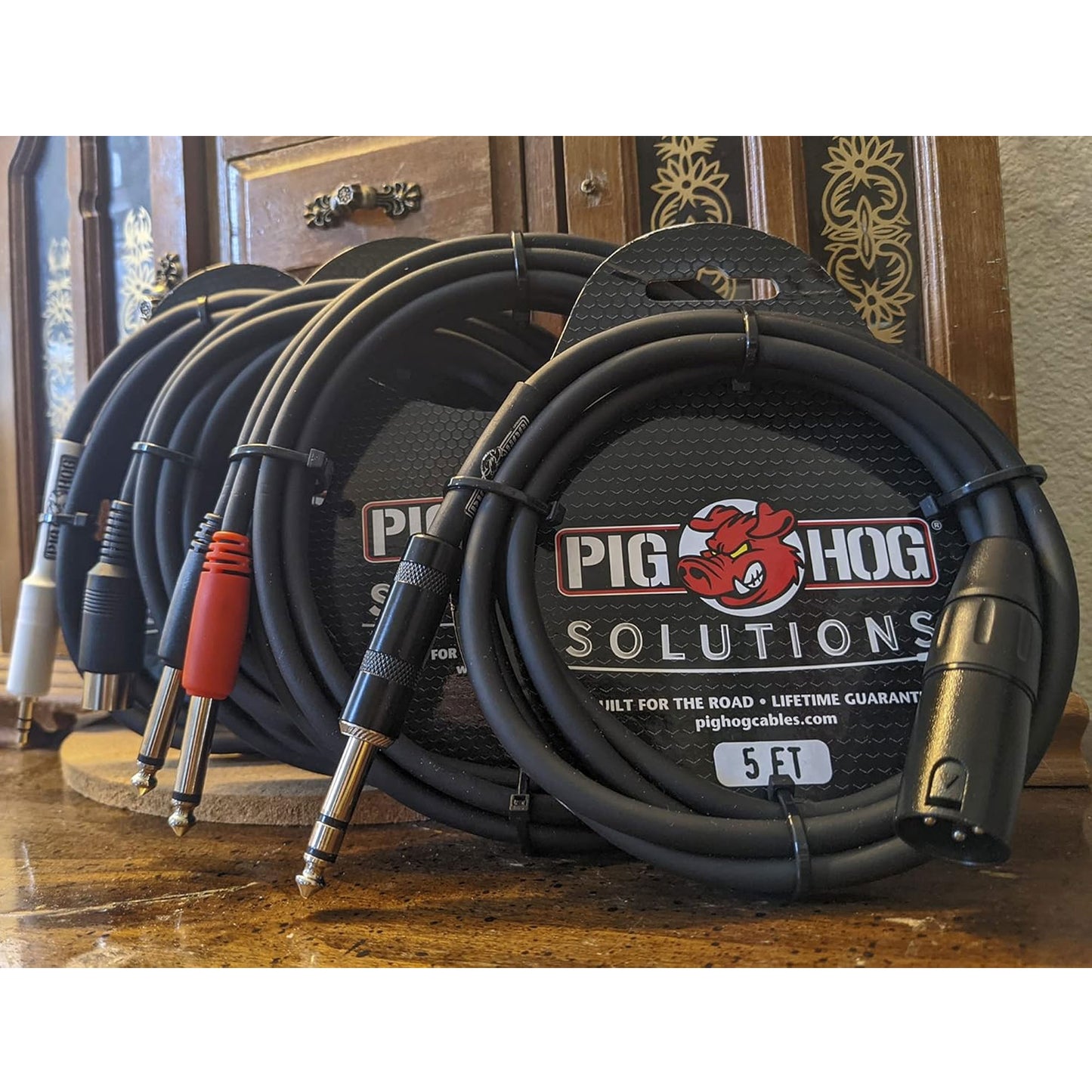 8x Pig Hog 1/4" TRS to XLR Balance Adaptor Cable, 25 Feet PX-TMXM25
