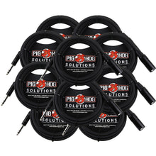 10x Pig Hog 1/4" TRS to XLR Balance Adaptor Cable, 10 Feet PX-TMXM2