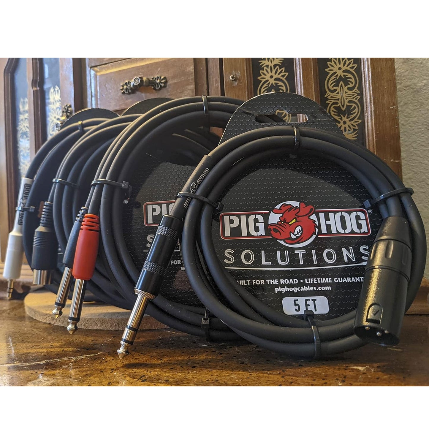 2x Pig Hog 1/4" TRS to XLR Balance Adaptor Cable, 10 Feet PX-TMXM2
