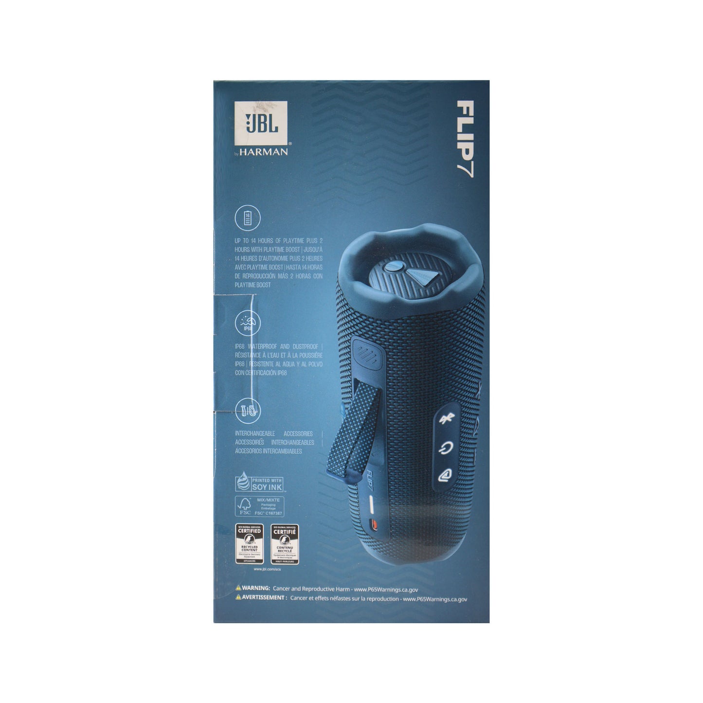 2x JBL Flip 7 Portable Waterproof Bluetooth Speaker (Blue)