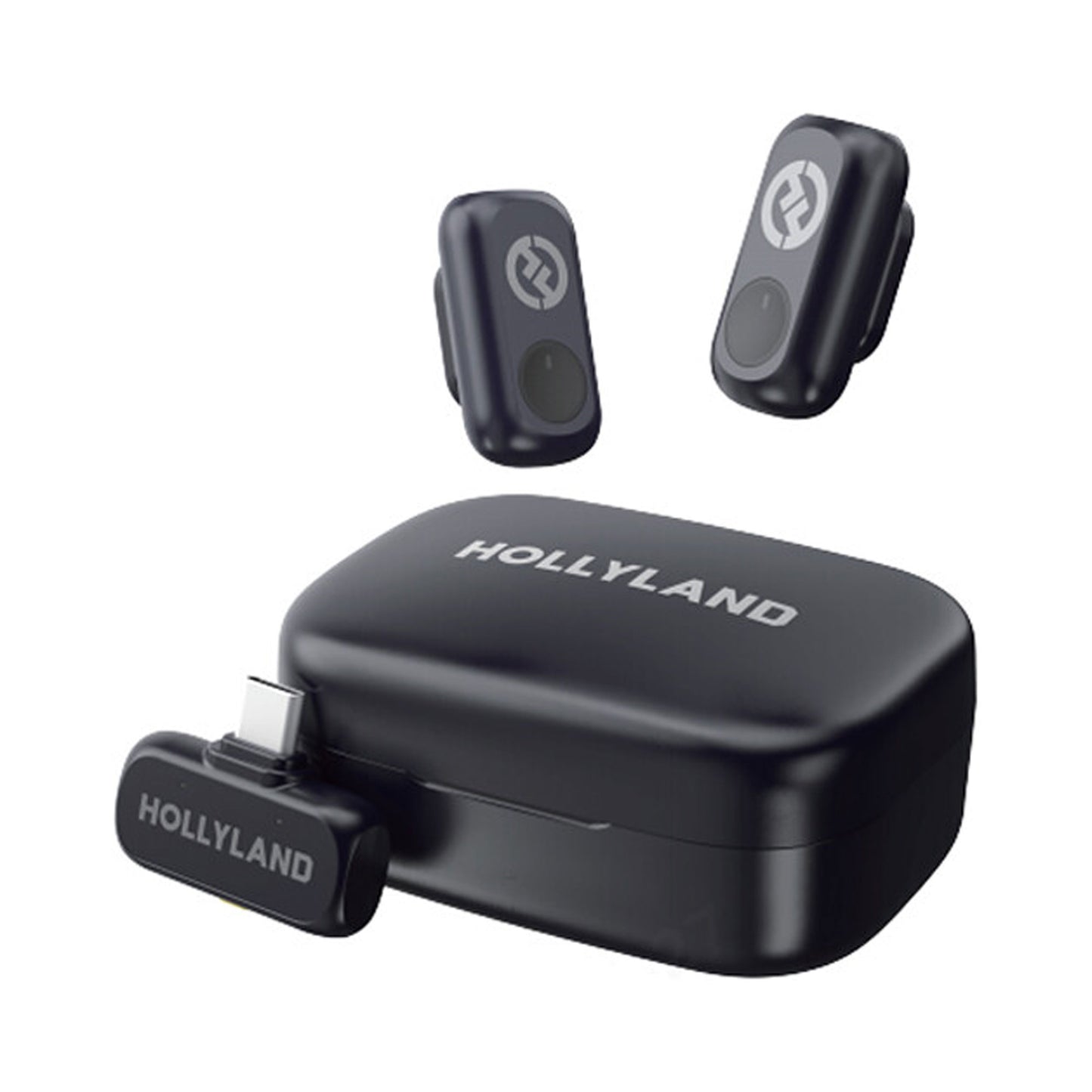 Hollyland LARK A1 Duo 2-Person Wireless Lavalier Microphone System with USB-C Connector for Mobile Devices (Space Gray, 2.4 GHz)