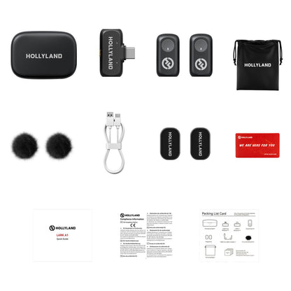 Hollyland LARK A1 Duo 2-Person Wireless Lavalier Microphone System with USB-C Connector for Mobile Devices (Space Gray, 2.4 GHz)