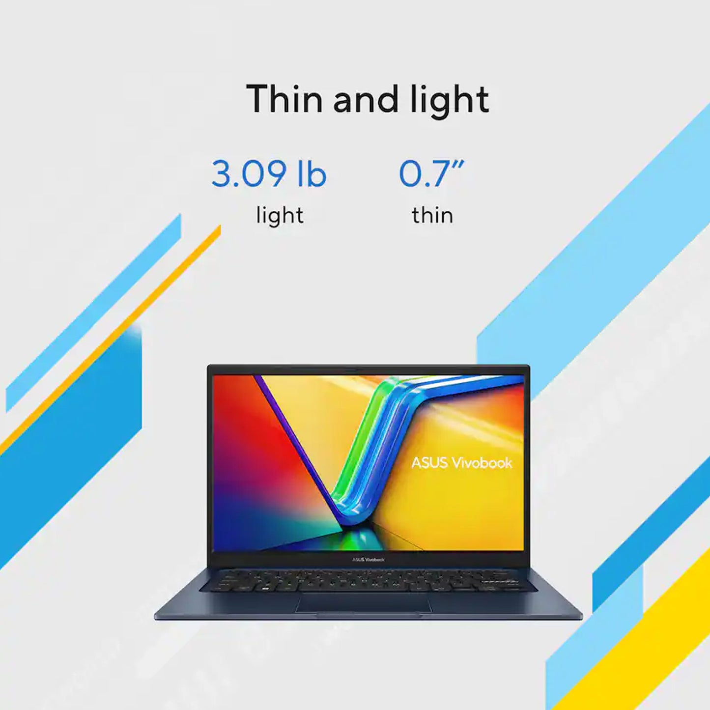 ASUS Vivobook 14 14" FHD Laptop - Intel 13th Core i5-1334 - 12GB Memory, 256GB SSD (Quiet Blue) with 256GB 300S UHS-I microSDXC Card and USB Card Reader