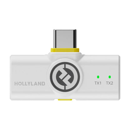 Hollyland LARK M2 DUO 2-Person Wireless Combo Microphone System (2.4 GHz, Ivory White) + Vivitar compact Selfie Video Tripod + 16GB Transcend MicroSD Memory Card with Adapter