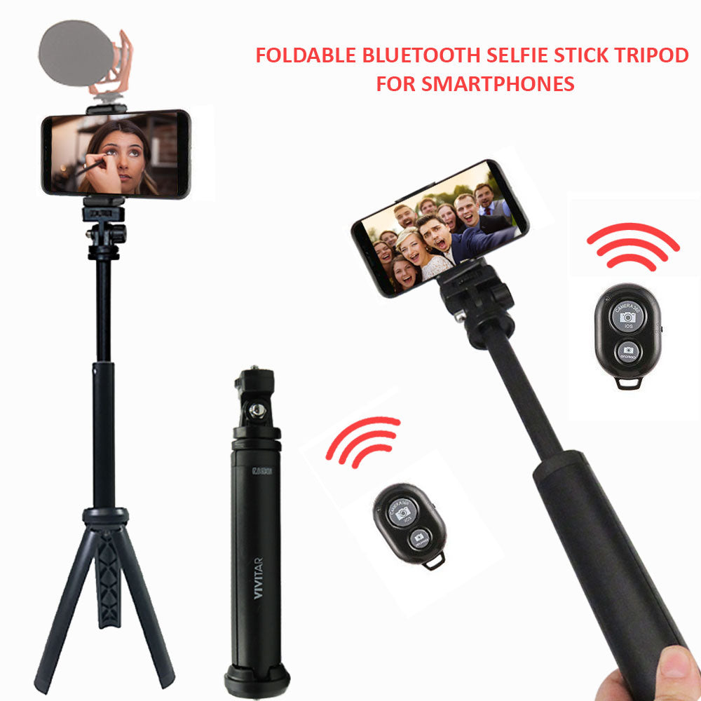Hollyland LARK M2 DUO 2-Person Wireless Combo Microphone System (2.4 GHz, Ivory White) + Vivitar 13 Inch Foldable Pocket Tripod with Wireless Remote and Smart Phone Bracket + 16GB Transcend MicroSD Memory Card with Adapter