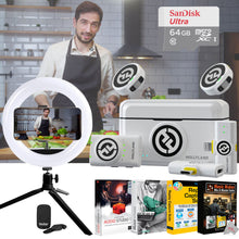 Hollyland LARK M2 DUO 2-Person Wireless Combo Microphone System (2.4 GHz, Ivory White) with Creator Essentials Bundle