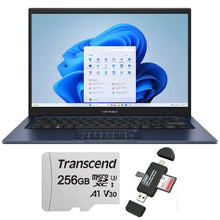 ASUS Vivobook 14 14" FHD Laptop - Intel 13th Core i5-1334 - 12GB Memory, 256GB SSD (Quiet Blue) with 256GB 300S UHS-I microSDXC Card and USB Card Reader