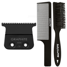BaByliss Pro FX707B Graphite Fine Tooth Replacement T Blade Fits All FX787 Models with Fade Brush and 9" Comb Black