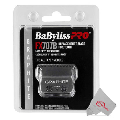 BaByliss Pro FX707B Graphite Fine Tooth Replacement T Blade Fits All FX787 Models with Fade Brush and 9" Comb Black