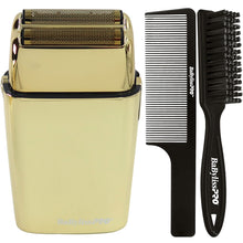 Babyliss Pro Foil FX02 FXFS2G Cord / Cordless Metal Double Foil Shaver with Fade Brush and 9" Comb