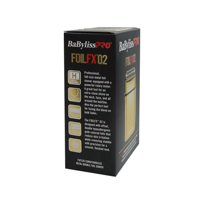 Babyliss Pro Foil FX02 FXFS2G Cord / Cordless Metal Double Foil Shaver with Fade Brush and 9" Comb