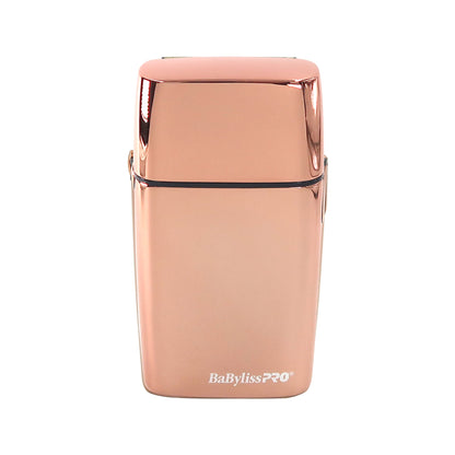 BaByliss Pro FOILFX02 Cordless Metal ROSE GOLD Double Foil Shaver FXFS2RG with Fade Brush BPFADEB and 9" Comb
