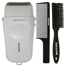 BaByliss PRO LithiumFX+ Gray Cord/Cordless Ergonomic Double Foil Shaver FXFS573GY Barber Tool + Fade Brush + 9" Comb