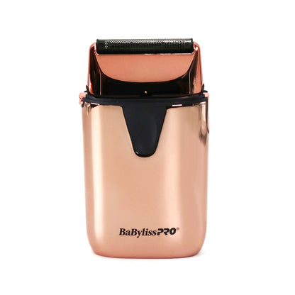 BaByliss Pro LIMITED EDITION UVFOIL UV-Disinfecting Metal Single Foil Shaver - Rose Gold FXLFS1RG with Fade Brush BPFADEB and 9" Comb