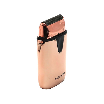 BaByliss Pro LIMITED EDITION UVFOIL UV-Disinfecting Metal Single Foil Shaver - Rose Gold FXLFS1RG with Fade Brush BPFADEB and 9" Comb