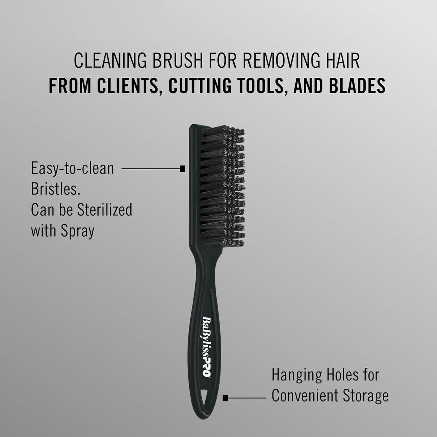 BaByliss Pro FX3 Black High Torque Cordless Clipper FXX3CB (Black) + BaByliss Pro Fade Brush BPFADEB + BaByliss Pro 9" Comb