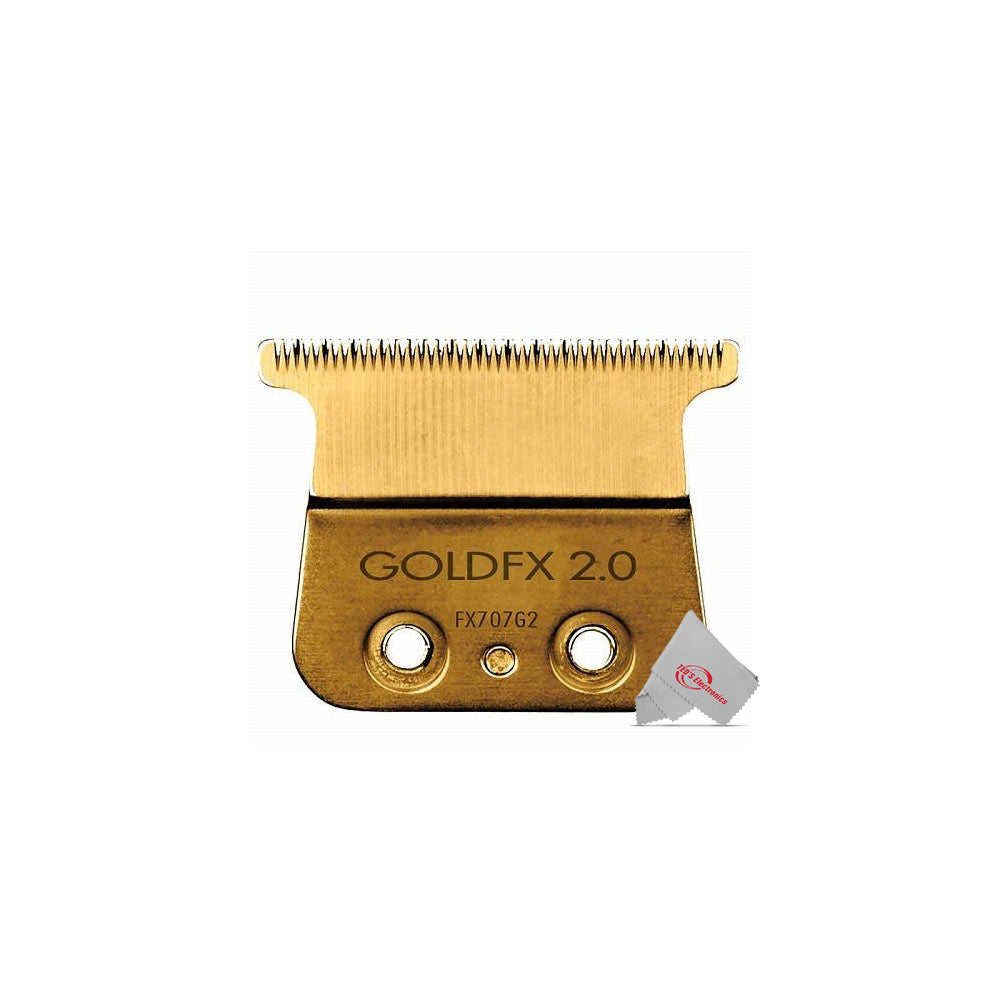 Babyliss Pro Gold FX707G2 Replacement Deep Tooth T-Blade 2.0MM with Fade Brush and 9" Comb