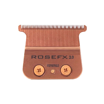 Babyliss Pro Rose Gold FX707RG2 Replacement Deep Tooth T-Blade 2.0MM with Fade Brush and 9" Comb