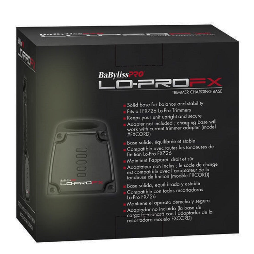 BaByliss Pro LO-PROFX Trimmer Charging Base #FX726BASE + BaByliss Pro Fade Brush BPFADEB + BaByliss Pro 9" Clipper Comb