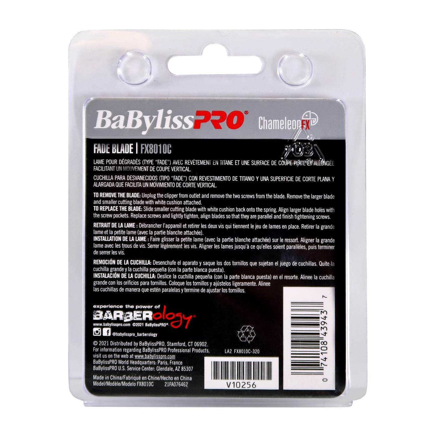 BaByliss Pro Replacement Titanium Fade Blade #FX8010C Fits for FX870, FX825 and FX673 Models + BaByliss Pro Fade Brush BPFADEB + BaByliss Pro 9" Clipper Comb