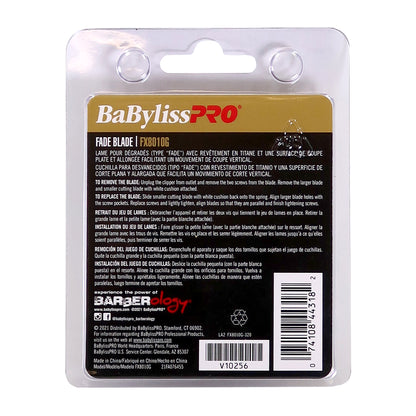 BaByliss Pro Replacement Gold Titanium Fade Blade #FX8010G Fits for FX870, FX825, and FX673 Models + BaByliss Pro Fade Brush BPFADEB + BaByliss Pro 9" Clipper Comb
